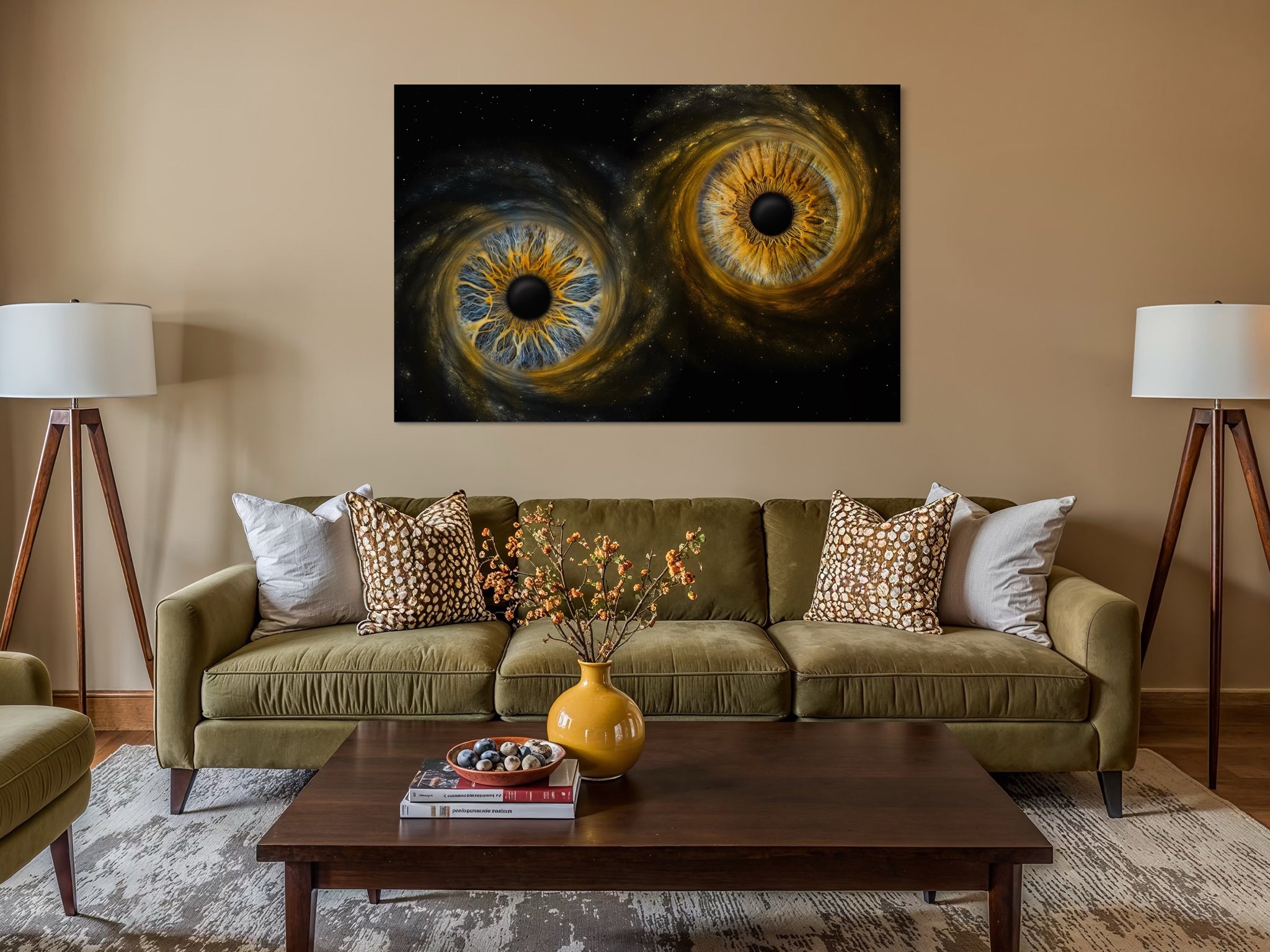Iris-fotografie als Galaxy Wandbild