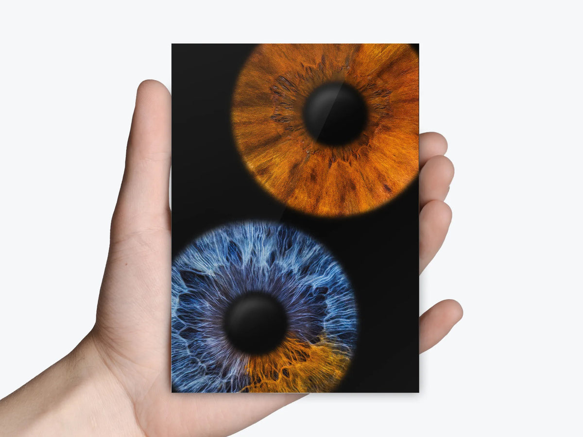 Doppelfoto einer Irisfotografie als Abzug