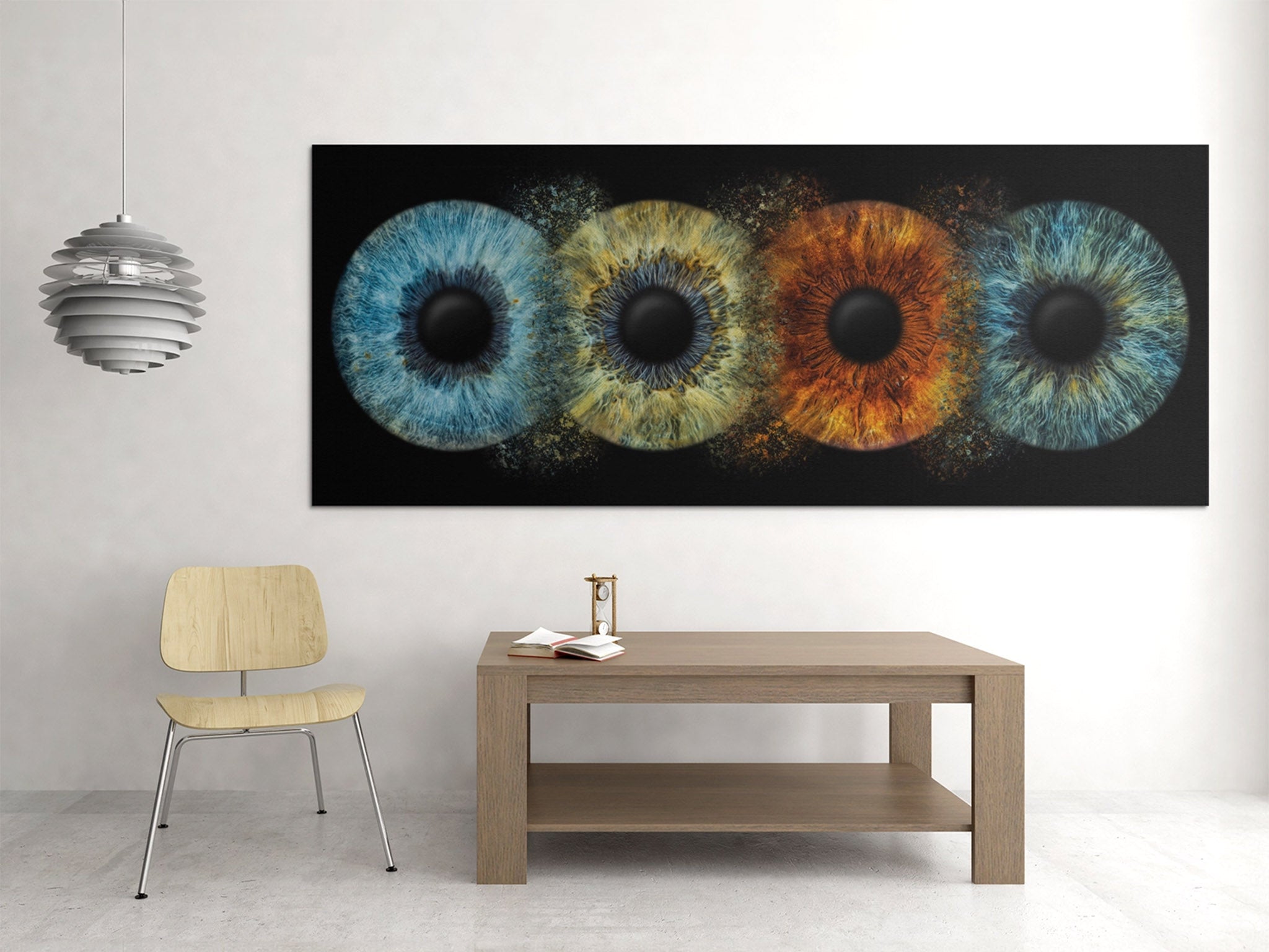 Vier Iriden fusioniert als Wandbild