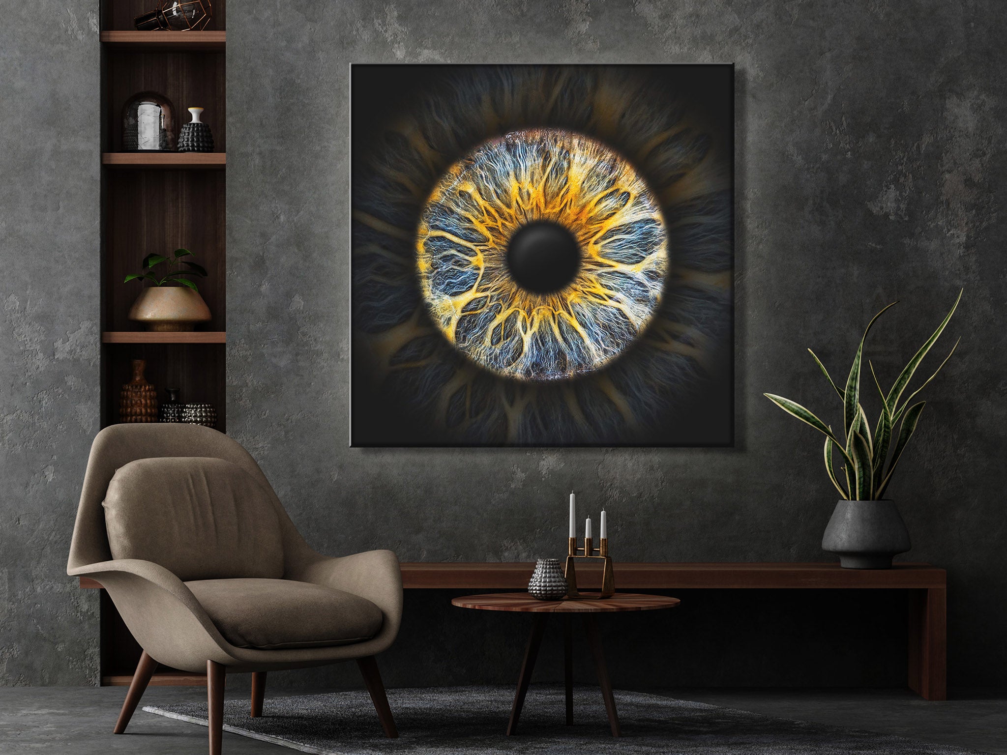 Einzelnes Irisfoto mit Schein