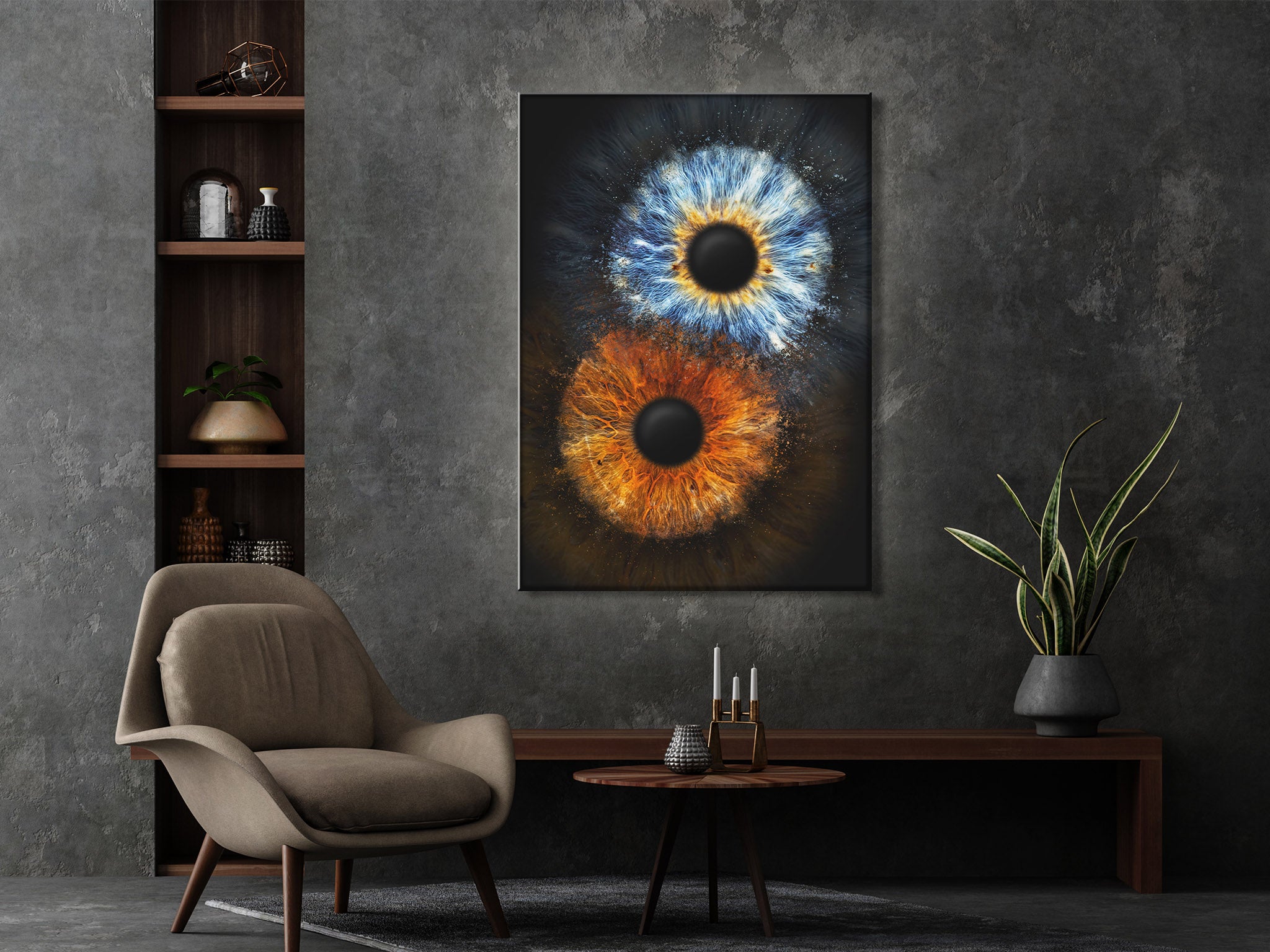 Iris Doppelfoto als Leuchtbild