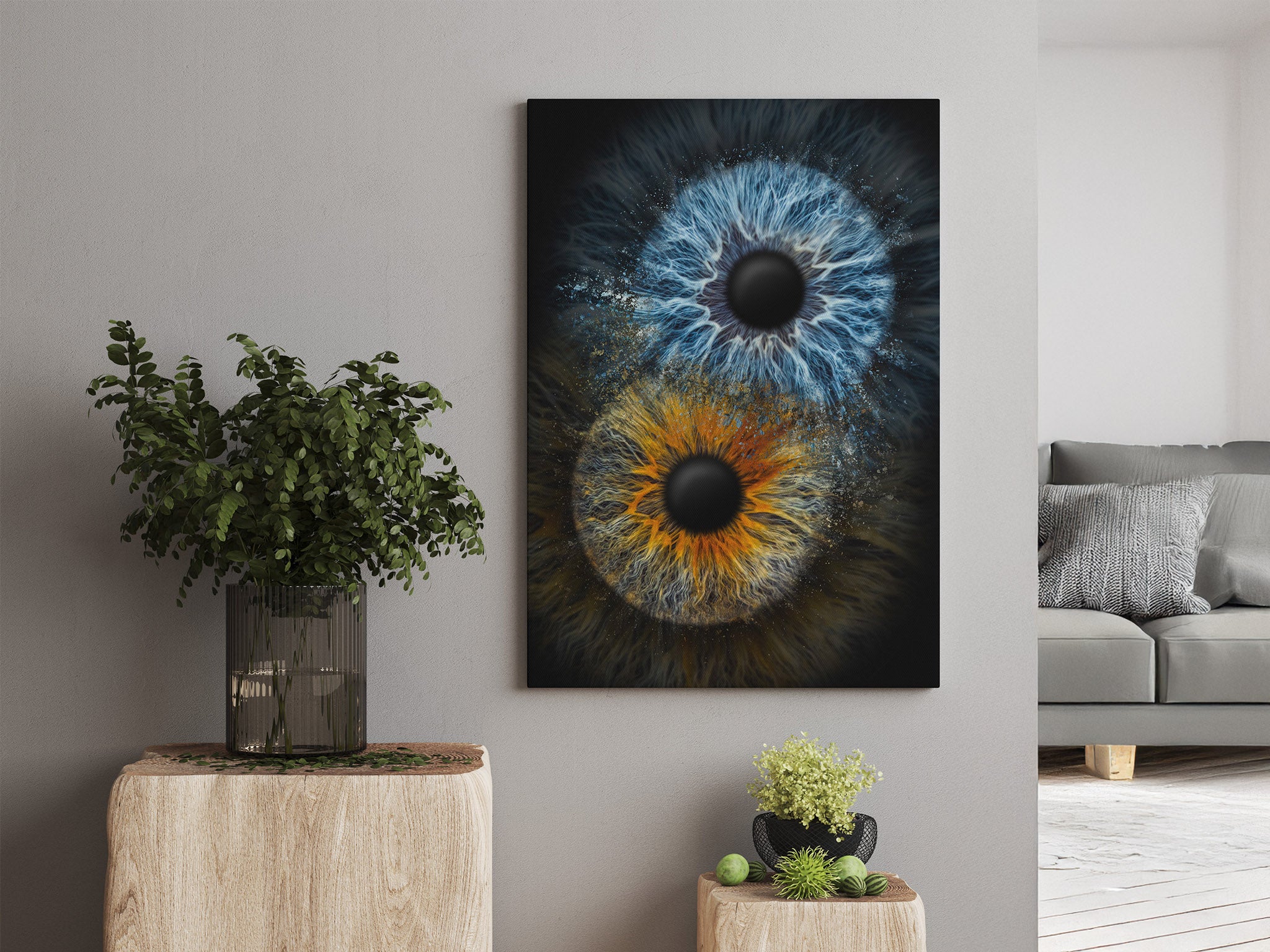 Irisfotografie als Fusion auf Leinwand
