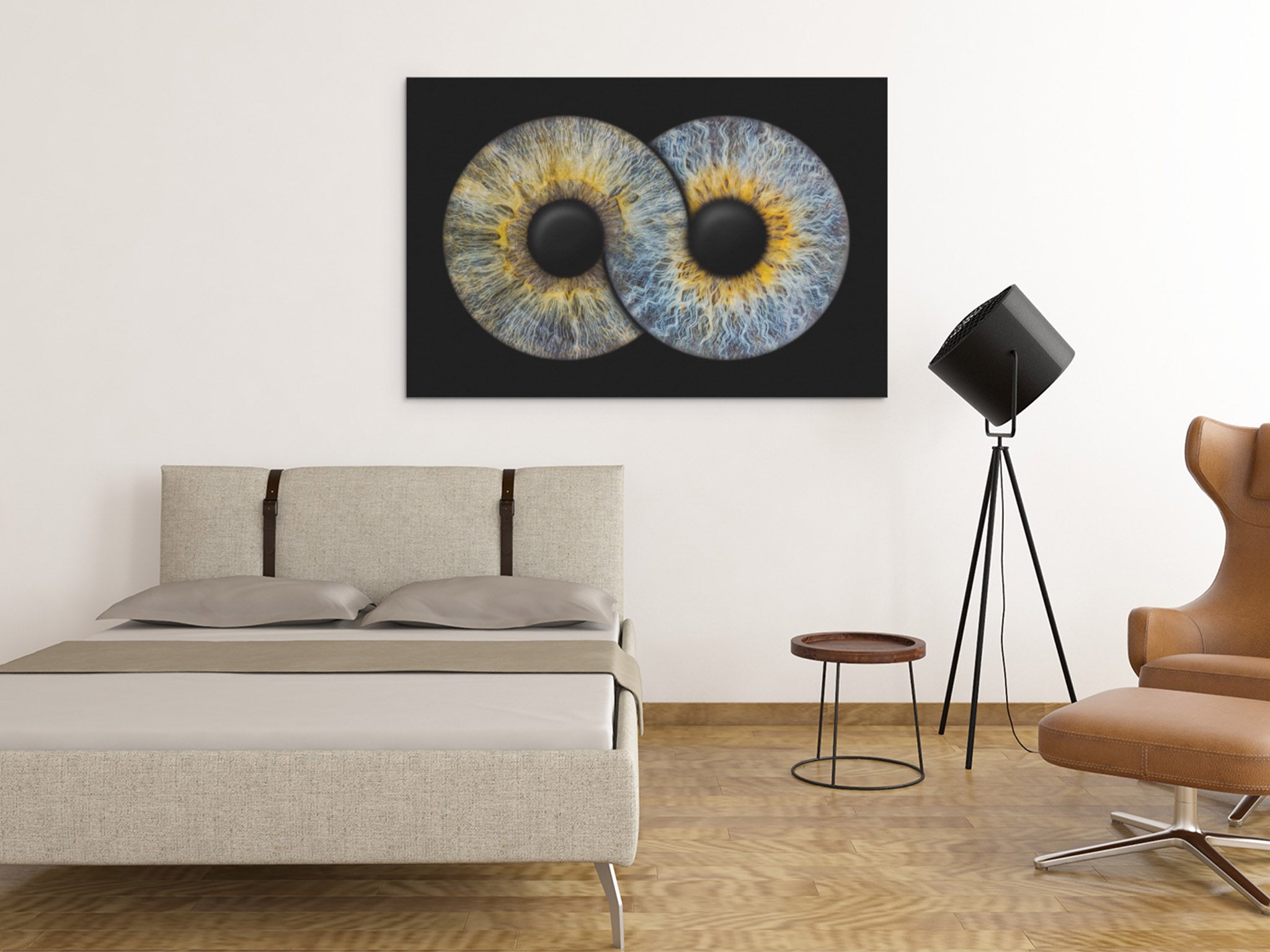 Zwei Iriden im Infinity-Symbol als Wandbild